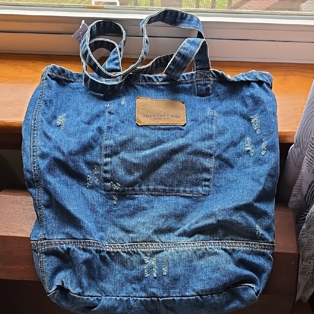 SOLD***American Eagle Blue Denim Tote Bag
